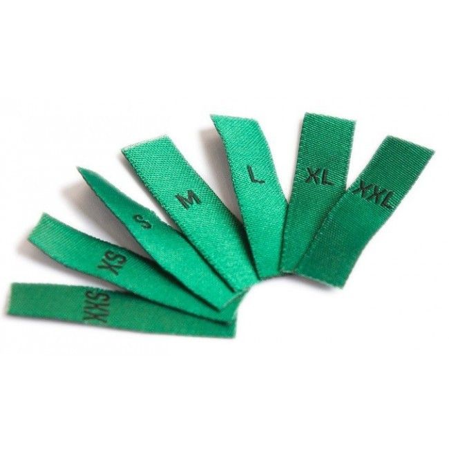 Size Labels XXS-XXL: Green
