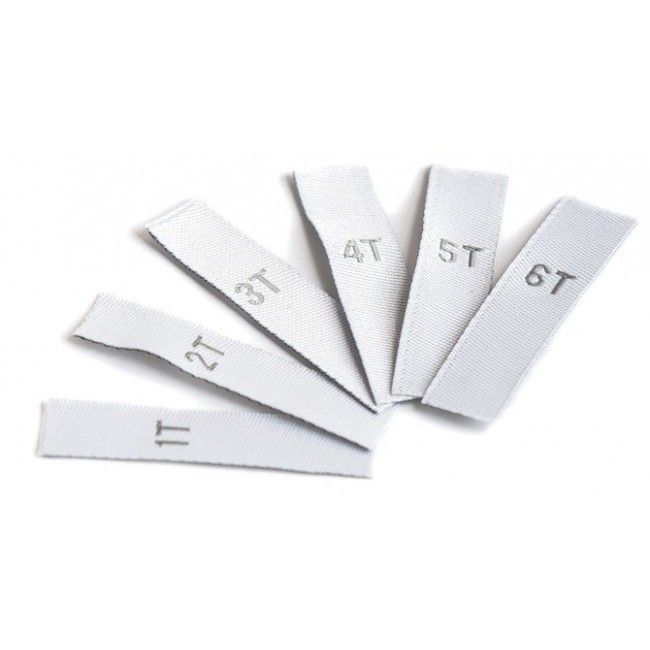 Baby Sizes NB-24mo: White with Gray text