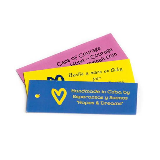 Hangtags with horizontal print