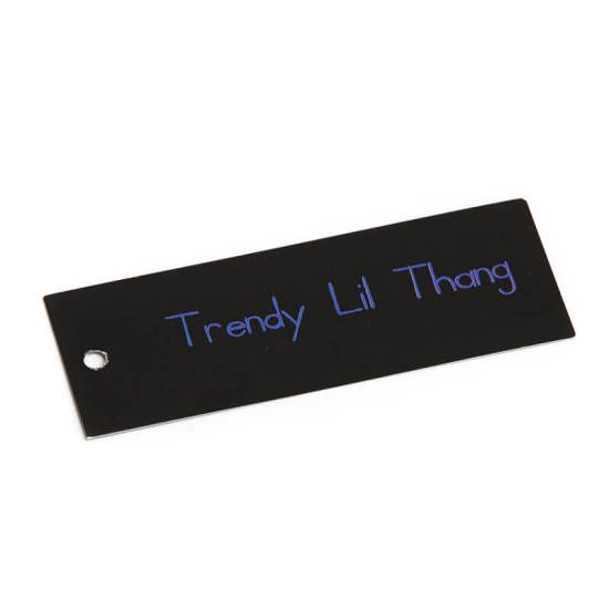 Trendy Lil Thang on black hangtag