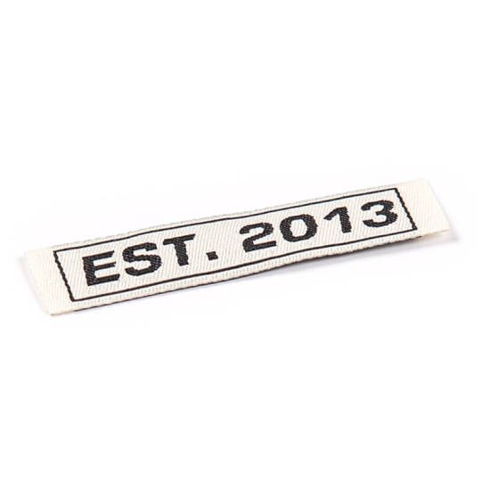 Established date woven label