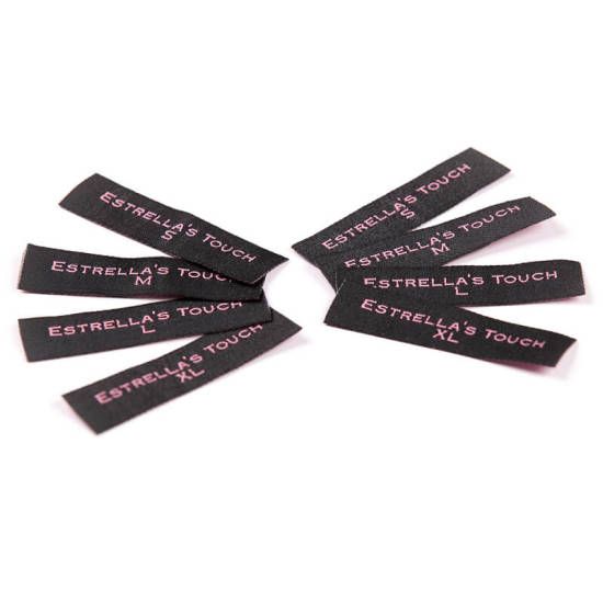 Estrella s Touch woven label with sizing