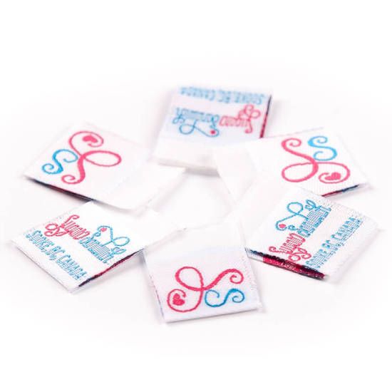 Personalized logo in pink and blue