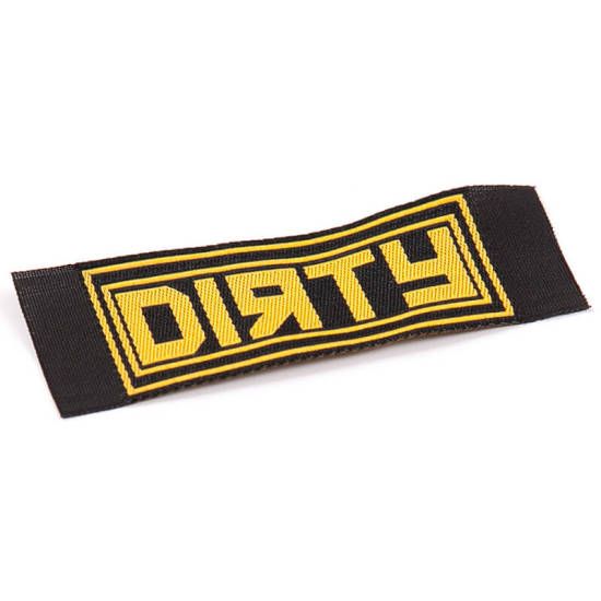 dirty fabric label