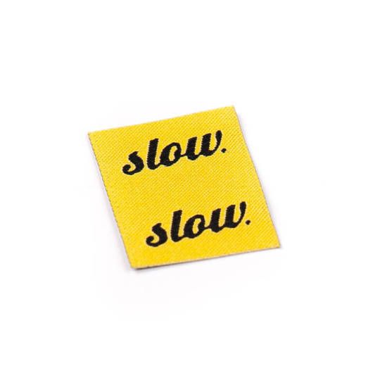 slow woven label