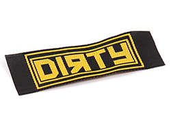 dirty fabric label