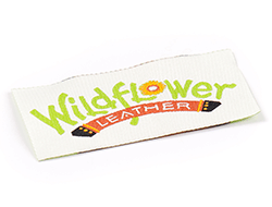 wildflower leather woven label