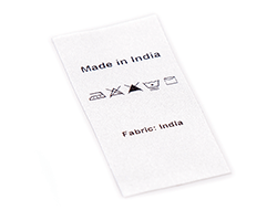 Made in India care clothing label