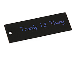Trendy Lil Thang on black hangtag